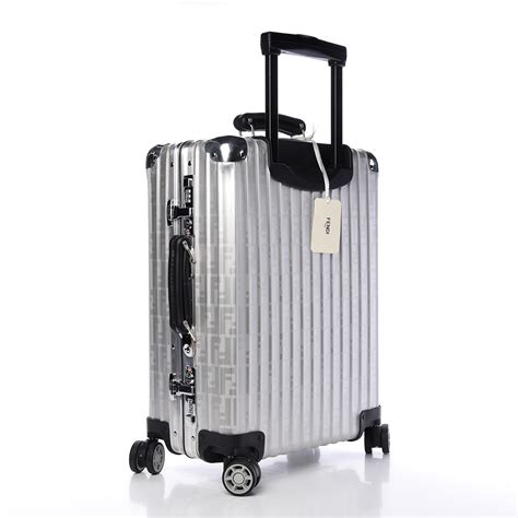 rimowa fendi carry on|FENDI X RIMOWA Aluminum FF Print Roll Away Carry On.